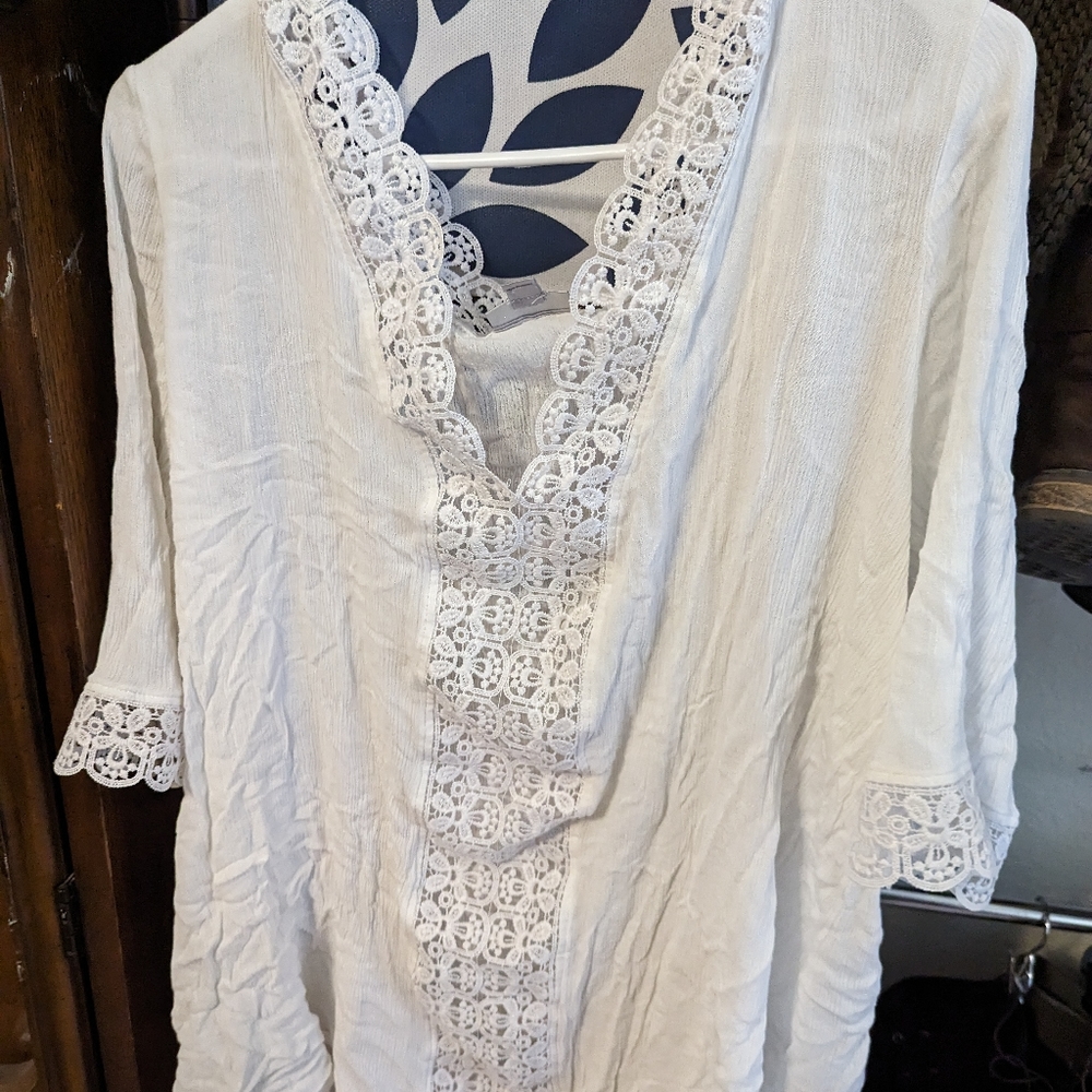 26/28 white swim cover up
